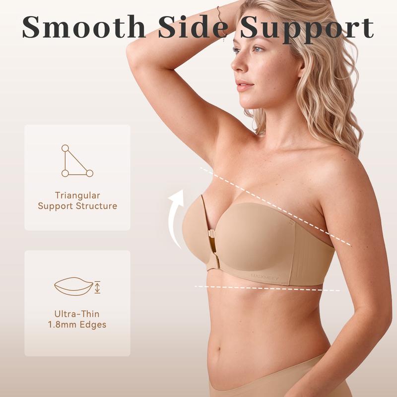 Swagfit Womens Strapless Front Closure Bra