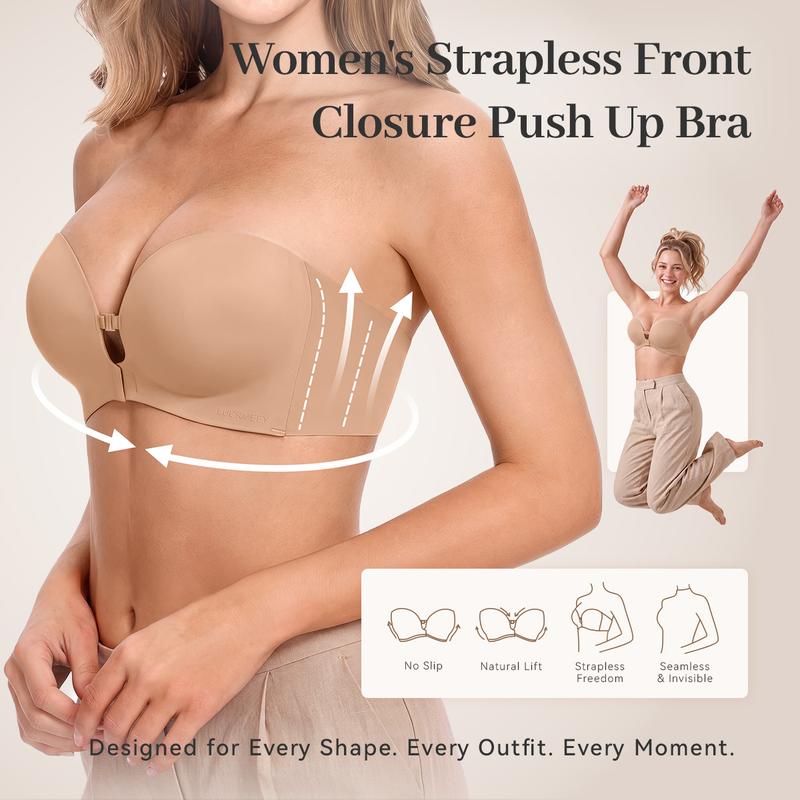 Swagfit Womens Strapless Front Closure Bra