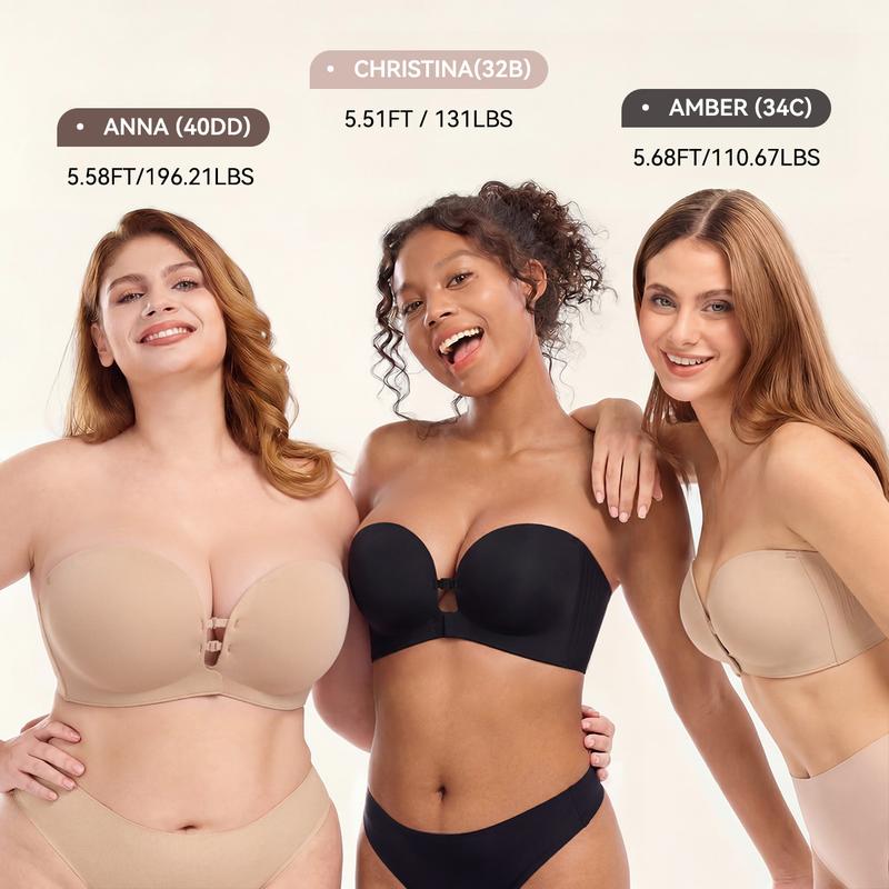 Swagfit Womens Strapless Front Closure Bra